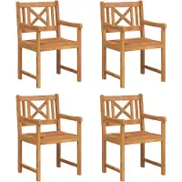 vidaXL Chaises de jardin, lot de 4, bois d'acacia massif naturel