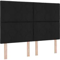 vidaXL Lit boxspring LED avec tête de lit, noir, 140 x 200 cm, tissu