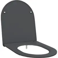vidaXL Siège de toilettes anthracite 47 x 36 x 3,4 cm en résine thermodurcissable