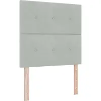 vidaXL Lit boxspring LED avec tête de lit, gris clair, 100 x 200 cm, velours