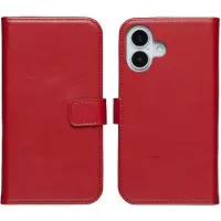 Selencia Étui portefeuille en cuir véritable pour Apple iPhone 17 - Rouge