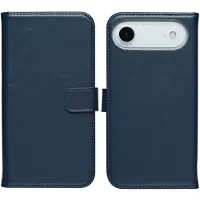 Selencia Étui portefeuille en cuir véritable Apple iPhone Air - Bleu