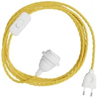 Creative Cables Abat-jour Snakebis Twisted E27-jeu De Câbles Avec Douille. Câble Tressé En Tissu Et Fiche à 2 Broches 1.8 M