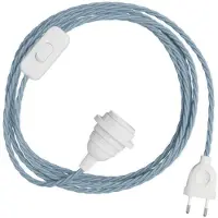 Creative Cables Abat-jour Snakebis Twisted E27-ensemble De Câbles Avec Douille. Câble Tressé En Tissu Et Fiche à 2 Broches 3 M
