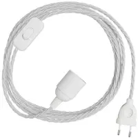 Creative Cables Kit De Câble Snakebis Twisted E27 Avec Douille. Câble Tressé En Tissu Et Prise à 2 Broches 1.8 M