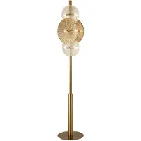Searchlight Lampadaire Wagon Wheel 6Lt, bronze avec verre clair et ambre