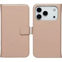 Selencia Étui portefeuille en cuir véritable Apple iPhone 17 Pro Max - Dusty Pink