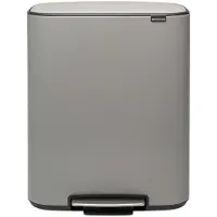 Brabantia Poubelle à pédale Bo 2 Seau 30+.30 L Gris