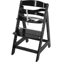 Roba Chaise haute d'escalier Sit Up III, évolutive de la chaise haute pour bébé à la chaise pour adolescent, bois, noir