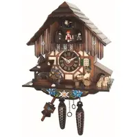 Engstler - 464_QMT - Coucou - Quartz - Noyer - avec musique avec couple de danse - 30 cm