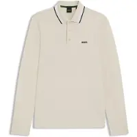 BOSS Polo en piqué de coton avec logo contrastant