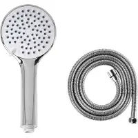 Beliani Pomme de douche avec flexible, finition métal argenté, 4 modes de jet, style moderne, salle de bains