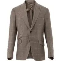 Van laack Regular Fit Veste beige/marron, A carreaux
