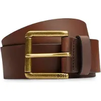 BOSS Ceinture en cuir lisse avec boucle à rouleau à logo gravé