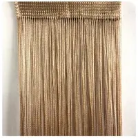 INF Rideau De Porte À Fils Et Franges Pour Fenêtre, Séparateur De Pièce 100x200 Cm Champagne