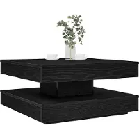 vidaXL Table basse pivotante à 360 degrés noire 70x70x34,5 cm