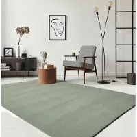 The Carpet Tapis Relax - Tapis extra-doux et lavable jusqu'à 30°C avec dessous antidérapant - Texture veloutée - Pour la chambre à coucher ou le salon - Vert 200 x 280 cm