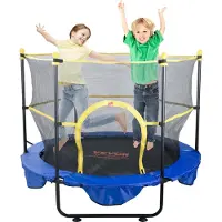 Vevor Trampoline pour Enfants 152,4 cm Mini Trampoline Extérieur Intérieur pour Tout-petits avec Filet de Sécurité Panier de Basket et Balles Océan Cadeau d'Anniversaire pour Enfants de 3 ans et Plus