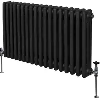 MonsterShop Radiateur Traditionnel ? 3 Colonnes Chauffage Horizontal Noir 600 x 832mm