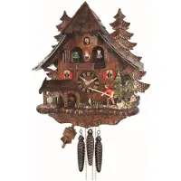 Engstler - 4739_QMT - Coucou - Quartz - Noyer - avec musique avec couple de danse - 34 cm
