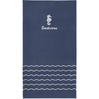Seahorse Serviette de Plage Seahorse Waves Blue