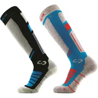 Sinner Chaussettes de Ski Pro Unisexe Sinner II Double Pack Sea Blue/Black-Taille 42 - 44