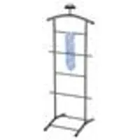 Idimex Valet De Chambre Atrix Chevalet De Nuit Portant Pour Vêtements, Structure En Métal Laqué Gris