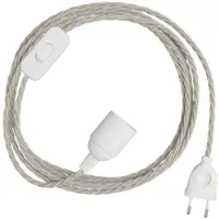 Creative Cables Kit Câble Snakebis Twisted E27 Avec Douille. Câble Tressé En Tissu Et Prise à 2 Broches 1.8 M