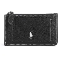 Ralph Lauren pour femme. 427949872010 Porte-cartes en cuir Polo Play noir (OSFA), Casuel