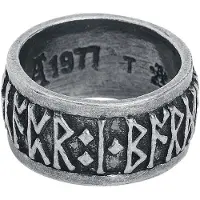 Alchemy Gothic Bague Gothic de - Schriftzeichen - pour Homme - couleur argent - Taille L