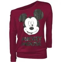 Minnie & Mickey Mouse T-shirt manches longues Disney de - Clin D'Œil - XS - 5XL - pour Femme - rouge - Taille 5XL