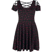 Black premium by emp Robe courte de - Robe avec Laçage & Runes - S - 5XL - pour Femme - noir - Taille M
