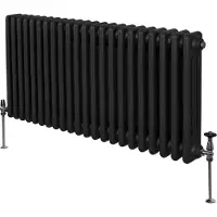 MonsterShop Radiateur traditionnel 3 colonnes noir 600 x 1012 mm – Élégance intemporelle et chaleur efficace
