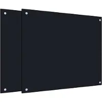 vidaXL Dosserets de cuisine 2 pcs noir 70x60 cm verre trempé
