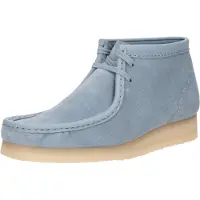 Clarks pour femme. 26180162 Bottes en cuir bleu Wallabee (37.5), 1 à 3 cm, Lacets, Casuel