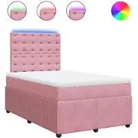 vidaXL Lit boxspring avec matelas rose 120x200 cm velours
