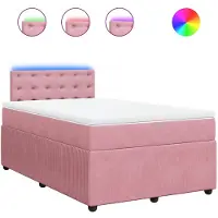 vidaXL Lit boxspring avec matelas rose 120x200 cm velours