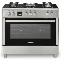 Ravanson KWGE-K90 Glass Inox gas-electric cooker