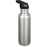 Klean Kanteen Classic Water Bottle 1011192 Brushed Stainless, Flip Seal Sport Cap, bouteille, 800 ml