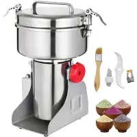 Vevor Moulin à Grains Électrique Commercial Capacité 1000g Broyeur à Céréales en Acier Inoxydable 25000tr/min Concasseur à Maïs à Épices Fonction 5 Minutes Machine à Poudre 2000W pour Café Soja Blé