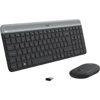 Logitech Slim Wireless Combo MK470 - Ensemble clavier et souris - sans fil - 2.4 GHz - QWERTZ - Suisse - graphite