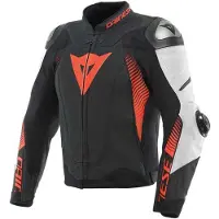 Dainese Super Speed 4 pour hommes Veste En Cuir Noir/Rouge/Blanc 54