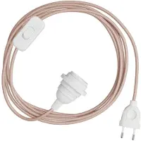 Creative Cables Abat-jour Snakebis E14-jeu De Câbles Avec Douille. Câble En Tissu Coloré Et Fiche à 2 Broches 3 M