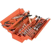 Bahco Metal Box With Tool Compositions For General Maintenance 69 Units Orange