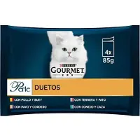Purina Sauce Fine Gourmet Perle Duo Fraîcheur Fermière 4x85g Friandise Pour Chat 12 Unités