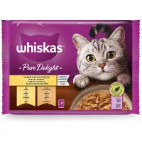 Mars Whiskas Pure Delight Selection Birds 4x85g Cat Snack 13 Units Rose