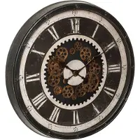 Atmosphera créateur d'intérieur Horloge murale plastique noir 8,5 cm x 76 cm