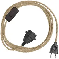 Creative Cables Abat-jour Snakebis Twisted E14-jeu De Câbles Avec Douille. Câble Tressé En Tissu Et Fiche à 2 Broches 3 M