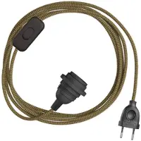 Creative Cables Abat-jour Snakebis Zig-zag E27-faisceau De Câblage Avec Douille. Câble Textile En Zigzag Et Fiche Bipolaire 1.8 M