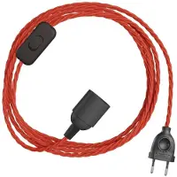 Creative Cables Kit Câble Snakebis Twisted E14 Avec Douille. Câble Tressé En Tissu Et Prise à 2 Broches 1.8 M